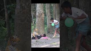 Scary Fake Tiger Prank In Jungle  Sagor Bhuyan [upl. by Johna]