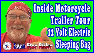 12 Volt Electric Sleeping Bag And Blanket • Inside Motorcycle Trailer Tour [upl. by Corsetti756]