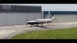 SOCATA TBM700C2 OMIPS startup taxi and takeoff with communication [upl. by Tomasine]