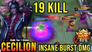 19 Kills Cecilion Insane Burst Damage  Build Top 1 Global Cecilion  MLBB [upl. by Lisha]