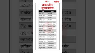 Passes in India ⛰️🚘 Important passes in India  shorts short pass north gk upsc [upl. by Arlo]