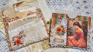 Fächerpocket aus Brottüte  Tag  viele Taschen  schöne Herbstfarben  Idee fürs Junk Journal [upl. by Schaffer]