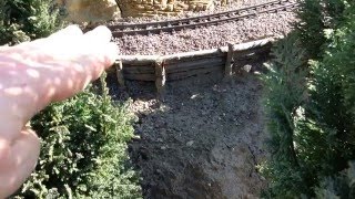 retaining wall  Stützmauer Holz und Stein für Gartenbahn LGB Jens Handro [upl. by Navad]