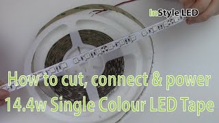 LED Strip Lights  How to cut connect amp power 144w Single Colour LED Tape [upl. by Moorish]