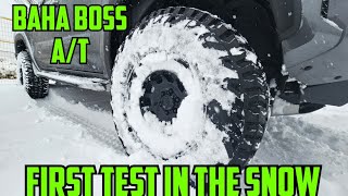 TESTING MY NEW MICKEY THOMPSON BAHA BOSS TIRES IN THE SNOW 2023 NISSAN FRONTIER PRO4X [upl. by Levy]