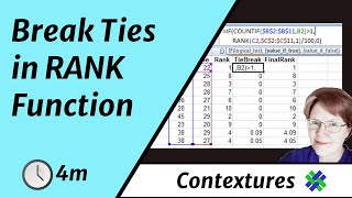 Break Ties With the Excel RANK Function [upl. by Ennovihs]