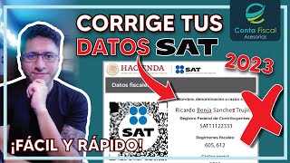 ►🔥 CORREGIR MIS DATOS ANTE EL SAT EN LINEA 2023 🔥 [upl. by Aramas663]