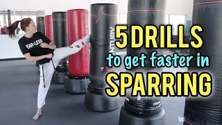 5 Sparring Drills to Help You Kick Faster Taekwondo Speed amp Agility [upl. by Eittel612]