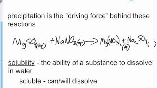 Solubility Rules and Precipitation Reactions [upl. by Elahcim595]
