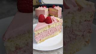 HIMBEER TORTE  Dessert  Rezept  Kuchen himbeertorte himbeerdessert paradiescreme dessert [upl. by Greenberg172]