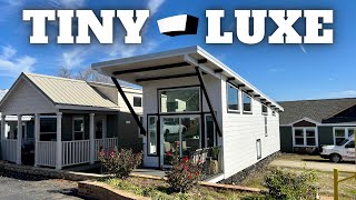 LUXURIOUS NEW tiny house with all the AMENITIES Tiny Home Tour [upl. by Hallvard]