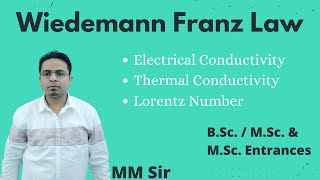 Weidemann Franz Law  Electrical amp Thermal Conductivity  Lorentz Number [upl. by Riggall]