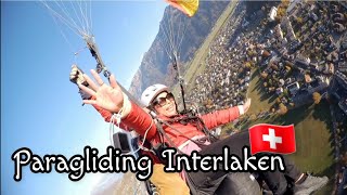 PARAGLIDING INTERLAKEN Switzerland🇨🇭😲 Amazing Views of the Alps Autumn Colors [upl. by Hctim830]