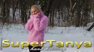 10122012 Pink hand knitted mohair turtleneck fuzzy sweater by SuperTanya [upl. by Garvey]