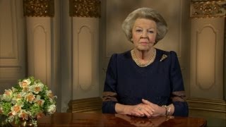 Toespraak Koningin aan de vooravond van haar abdicatie 2013 [upl. by Ettezzus]