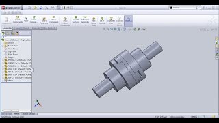 OLDHAM COUPLING COMPLETE ASSEMBLY IN SOLIDWORKS [upl. by Meeka]