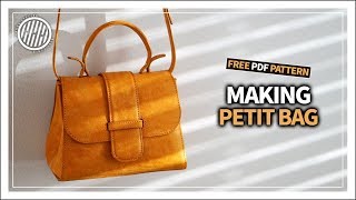 Leather Craft Making PETIT BAG  Free PDF pattern [upl. by Templa705]