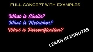 Simile Metaphor and Personification  Full Concept With Examples [upl. by Mukul997]