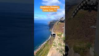 Riding Europes STEEPEST cable cars 😱 madeira cablecar travel [upl. by Anwahsed]