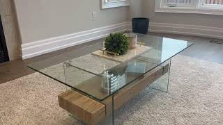 Safavieh Home Kayley Natural and Glass Coffee Table Review [upl. by Anyahs758]