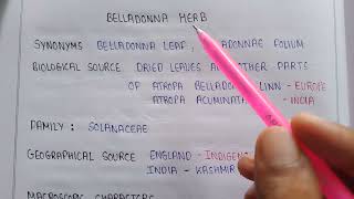 Belladonna alkaloids  belladonna uses  secondary metabolites  pharmacognosy 5th semester [upl. by Tye]