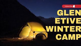 Wild camping Scotland A winter camp in Glen Etive Camping in the rain [upl. by Jamey621]