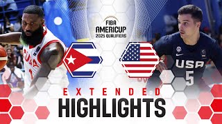 Cuba 🇨🇺 vs USA 🇺🇸  Extended Highlights  FIBA AmeriCup 2025 Qualifiers 2025 [upl. by Hehre]