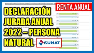 Declaración Anual SUNAT 2022 Persona Natural Formulario Virtual 709 Renta Anual [upl. by Ginelle810]