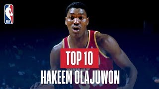 Top 10 Plays of Hakeem Olajuwons Career [upl. by Eecyac]