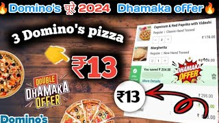 3 DOMINOS PIZZA in ₹13 😋🍕Dominos pizza offerDominos pizza offers for todaydominos coupon code [upl. by Knarf]