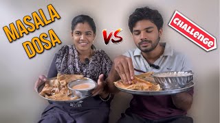 Eating masala dosa challenge with my sis anjithasworld foodchallange funny youtube [upl. by Varipapa]