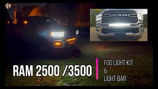 Light output  MampR lightbar and fog light kit ram ram3500 ram2500 ledlights offroadlights 4x4 [upl. by Cirek]