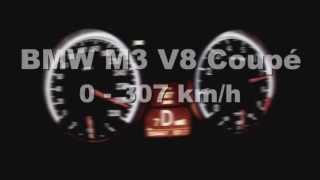 BMW M3 E92 0  307 kmh  flatout Kickdown [upl. by Ynatsyd]