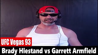 UFC Vegas 93 Brady Hiestand vs Garrett Armfield PREDICTION [upl. by Gipson]