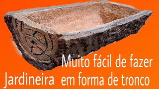 Como fazer jardineira de cimento em forma de tronco de árvore [upl. by Fiel]