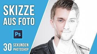 VOM FOTO ZUR ZEICHNUNG  30 SEKUNDEN PHOTOSHOP  QUICK TIP  TUTORIAL DEUTSCH  31 [upl. by Nahn]