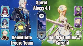 C0 Neuvillette Freeze Team And C6 Dendro Traveler Spread SPIRAL ABYSS 41  Genshin impact [upl. by Dahlstrom]