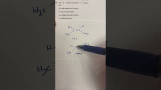 cis2butene and trans2butene  what type of isomers [upl. by Ellenrad]