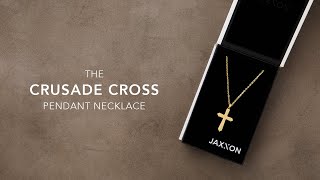 Mens Gold Crusade Cross Pendant Necklace  Mens Jewelry Unboxing  JAXXON [upl. by Rudyard8]