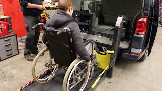 Ricon Electric Tail Lift Demo With Passenger Wheelchair Access Vehicle [upl. by Gilburt]