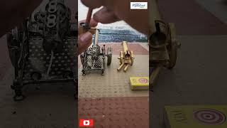 Mini Working Brass Cannon stirling engine model tank shorts viral JCB  truck wartank [upl. by Dyrrej]