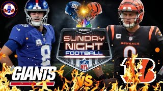 BBKSN NFL Sunday Night Football NYG vs CIN Live wGNATION amp BBK Sports NetworkThe Big Blue Lounge [upl. by Euqina10]