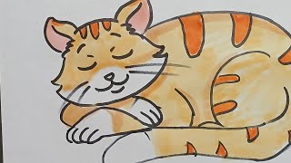 HOW TO DRAW CUTE CATE😻  EASY DRAWING CAT [upl. by Feingold]