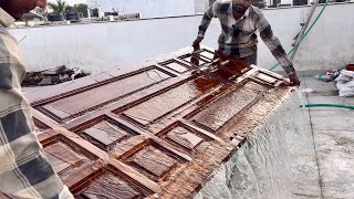 How to सागौन के दरवाजे को पॉलिश Asian Pu Polish Teak Wood l PU Emporio Luxury Polish High Gloss 2024 [upl. by Adriane]