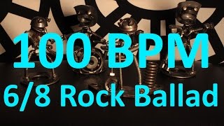 100 BPM  Rock Ballad  68 Drum Track  Metronome  Drum Beat [upl. by Nosimaj382]