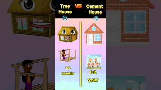 Tree house vs Cement House shorts comparison [upl. by Itram]