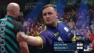 LUKE LITTLER HITS A NINEDARTER IN A EURO TOUR FINAL [upl. by Allard]