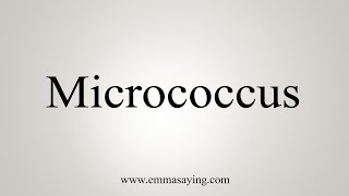 How To Say Micrococcus [upl. by Stearns]