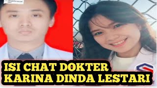 ful penjelasan dokter Karina Dinda lestari yang ketauan isi chatnya dengan sang suami [upl. by Diane377]