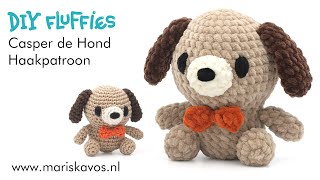 Casper de Hond knuffel haken handleiding  gratis knuffel haakpatroon voor beginners Nederlands [upl. by Inanuah]